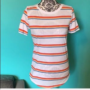 FINAL PRICE NWT PINK VS Rainbow Striped T Shirt